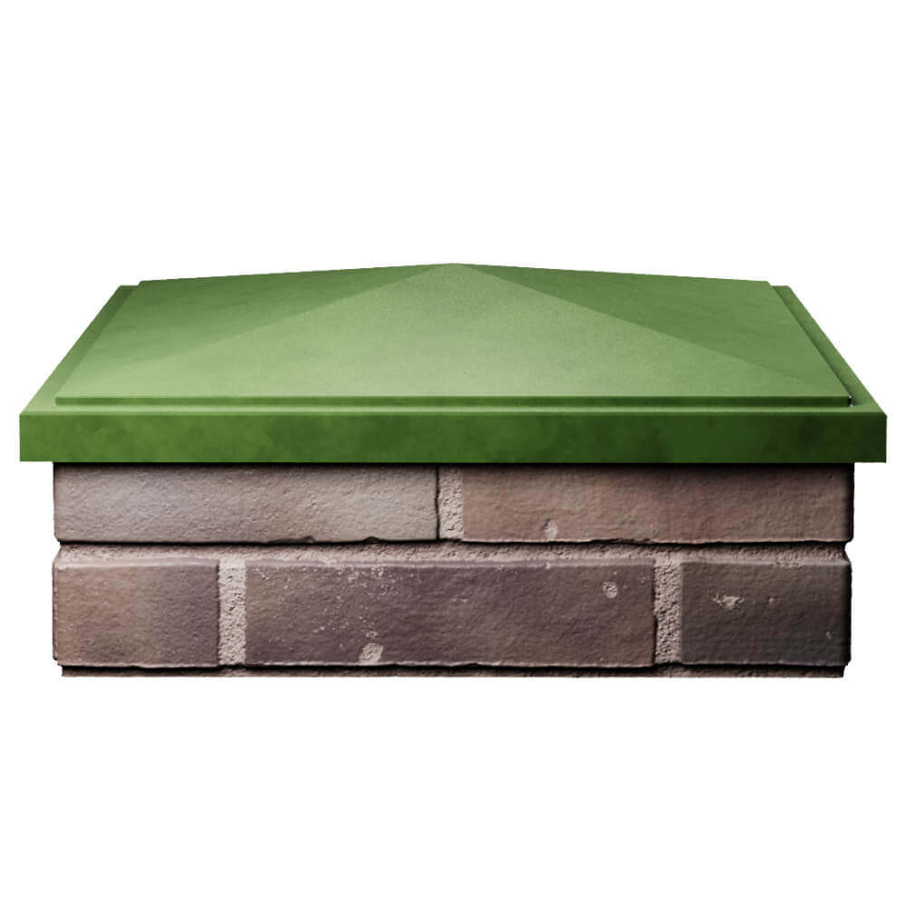 Колпак Zking БонаМоно Зеленый на столб 2х2 кирпича (515х515, 530х530мм) Ишим фото