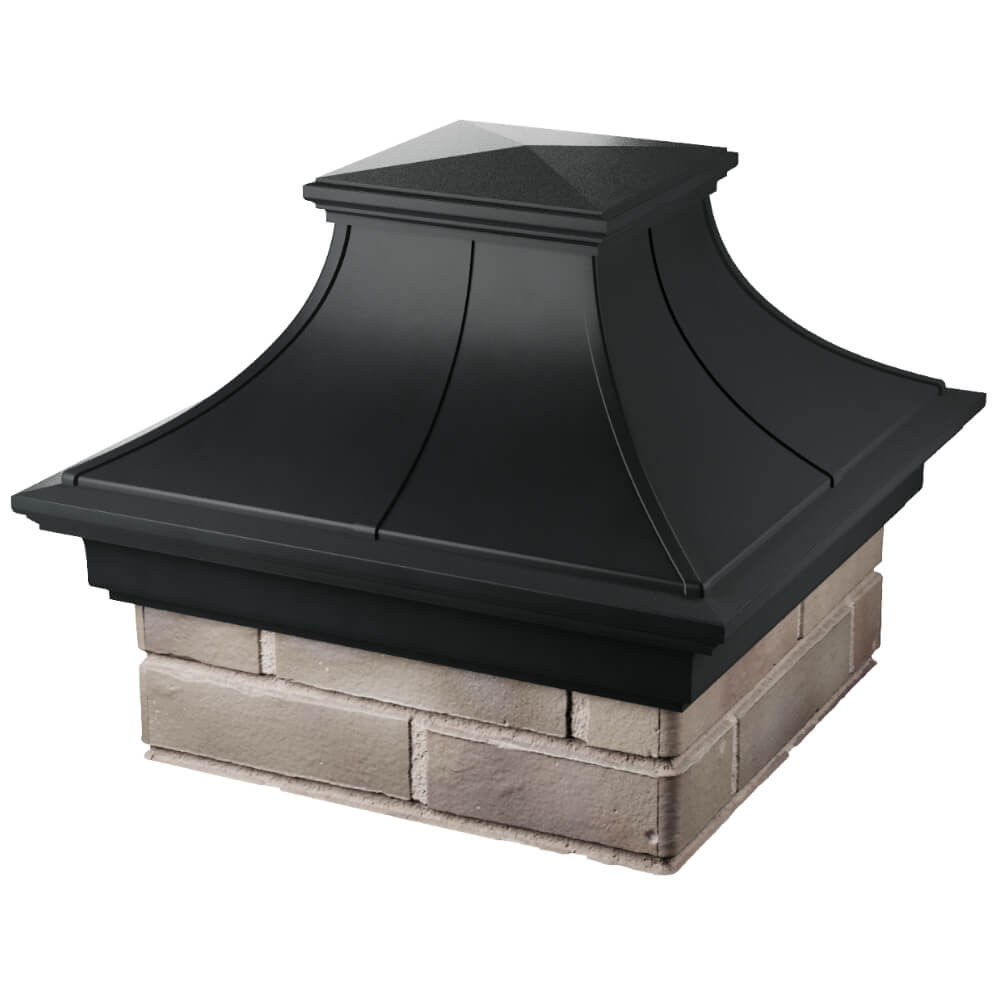 Колпак Zking Монблан Премиум Черный на столб 1.5х1.5 кирпича (385х385мм) в Ишиме фото