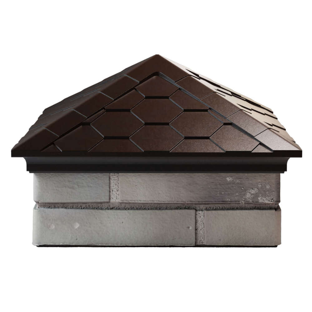Колпак Zking Эверест Коричневый на столб 1.5х1.5 кирпича (390х390мм) Ишим фото
