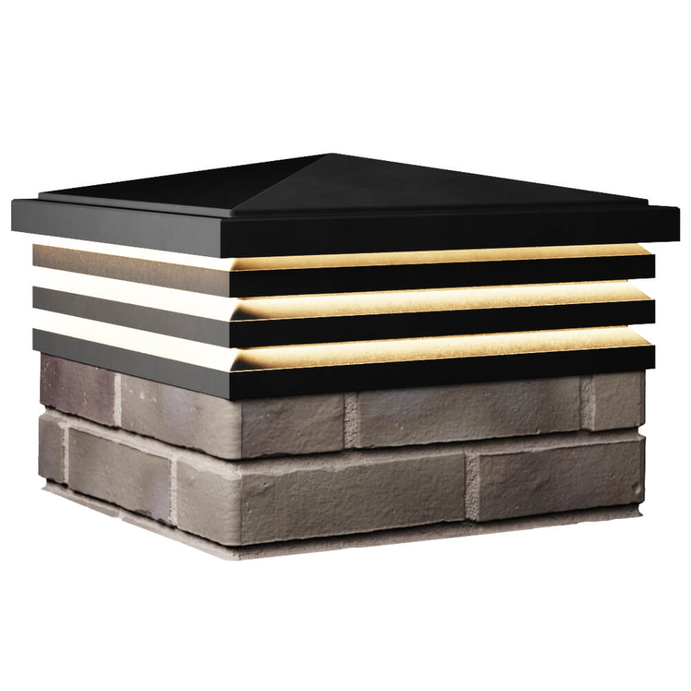 Колпак Zking Бона ХайТек Черный на столб 1.5х1.5 кирпича (385х385мм) с подсветкой в Ишиме фото