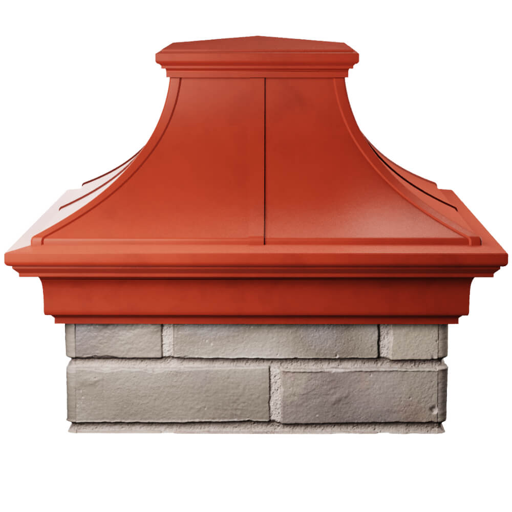 Колпак Zking Монблан Премиум Красный на столб 1.5х1.5 кирпича (385х385мм) Ишим фото