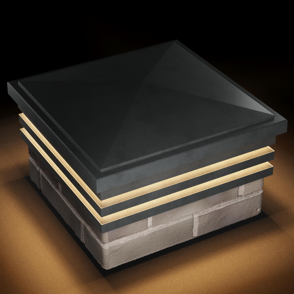 Колпак Zking Бона ХайТек Серый на столб 1.5х1.5 кирпича (385х385мм) с подсветкой в Ишиме фото