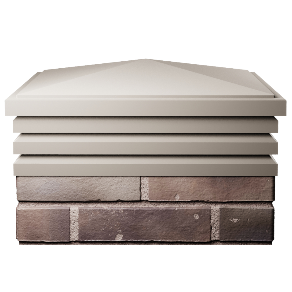 Колпак Zking Бона ХайТек Бежевый на столб 2х2 кирпича (513х513мм) Ишим фото