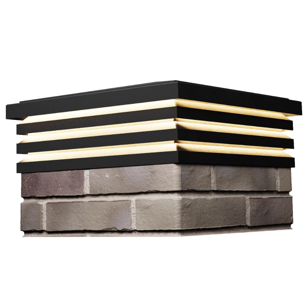 Колпак Zking Бона ХайТек Черный на столб 1.5х1.5 кирпича (385х385мм) с подсветкой в Ишиме фото