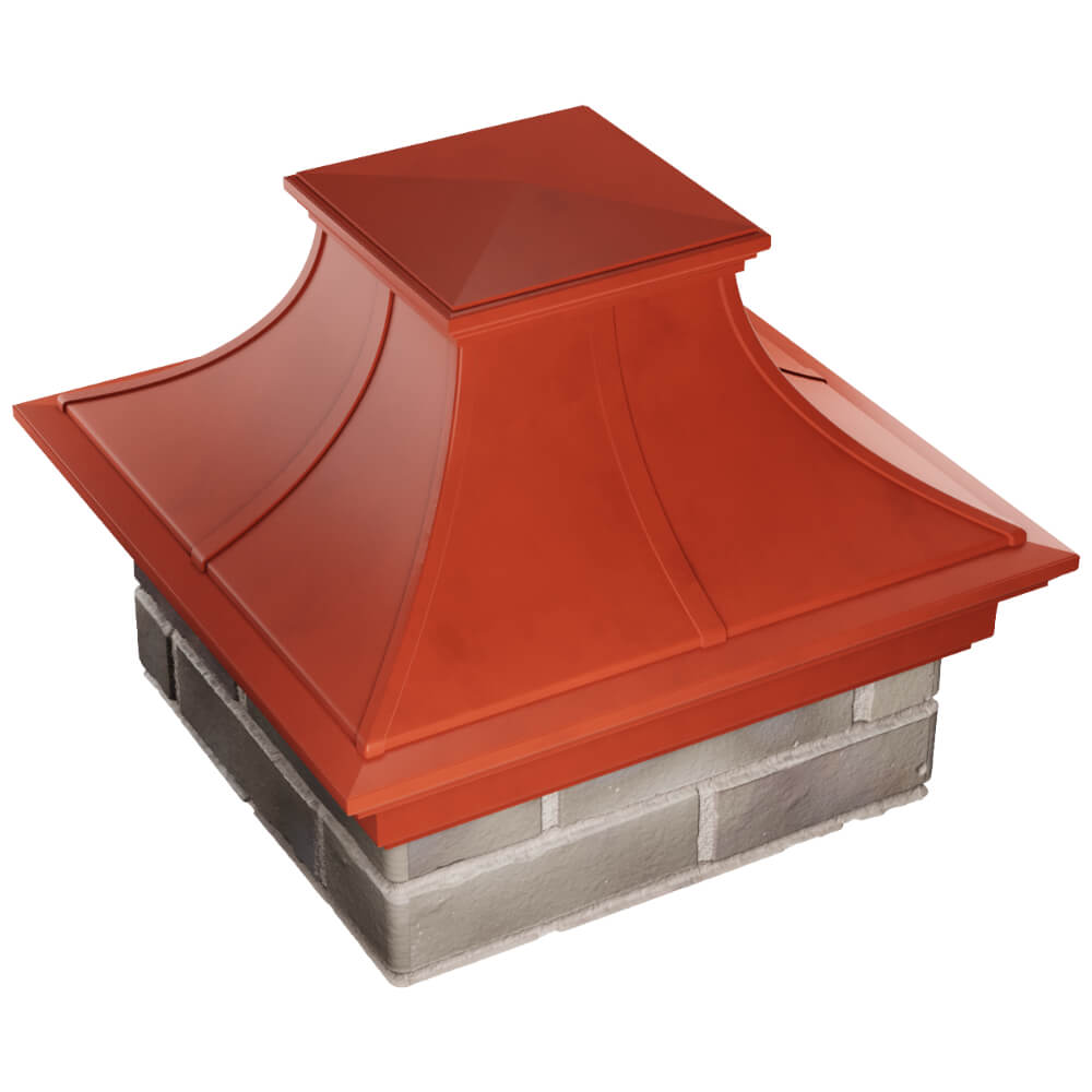 Колпак Zking Монблан Премиум Красный на столб 1.5х1.5 кирпича (385х385мм) в Ишиме фото