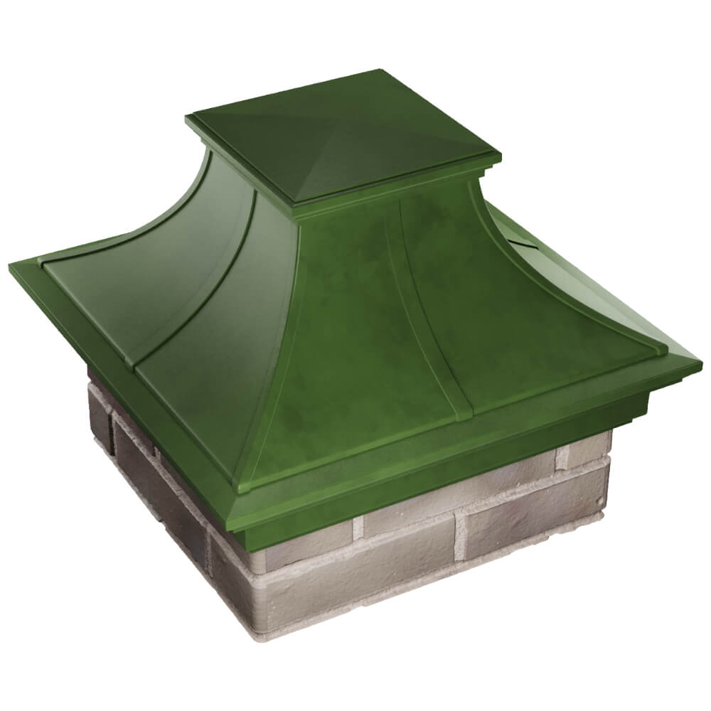 Колпак Zking Монблан Премиум Зеленый на столб 1.5х1.5 кирпича (385х385мм) в Ишиме фото