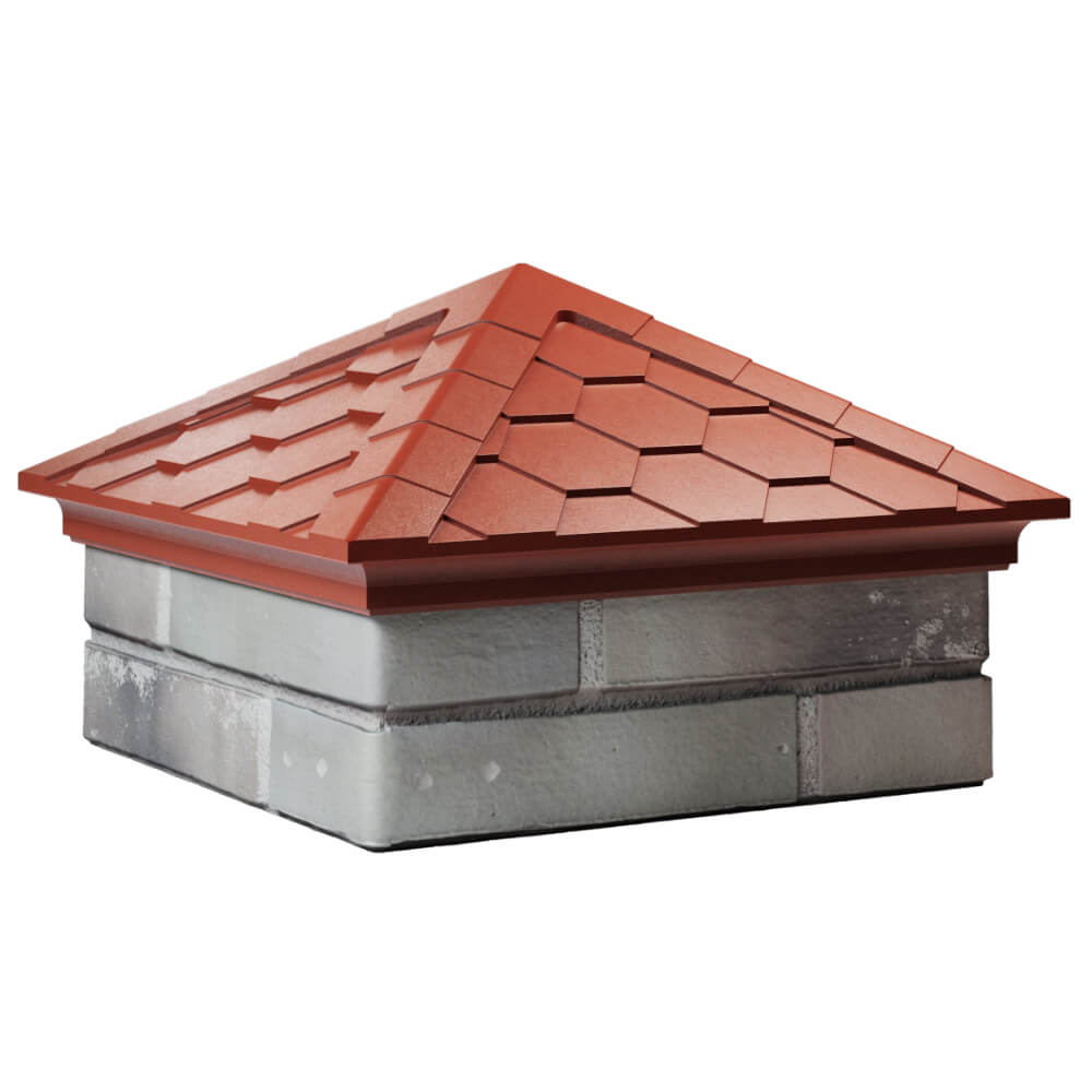 Колпак Zking Эверест Красный на столб 1.5х1.5 кирпича (390х390мм) в Ишиме фото