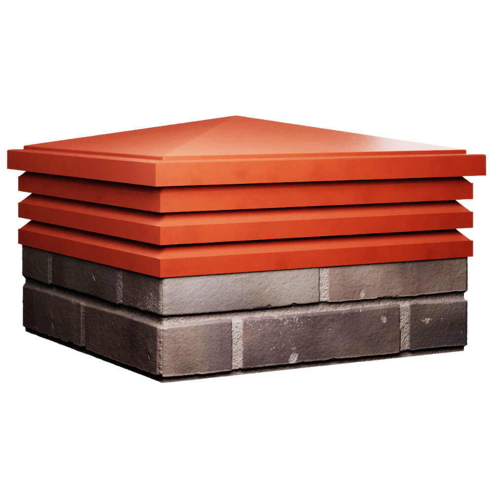 Колпак Zking Бона ХайТек Красный на столб 2х2 кирпича (513х513мм) в Ишиме фото