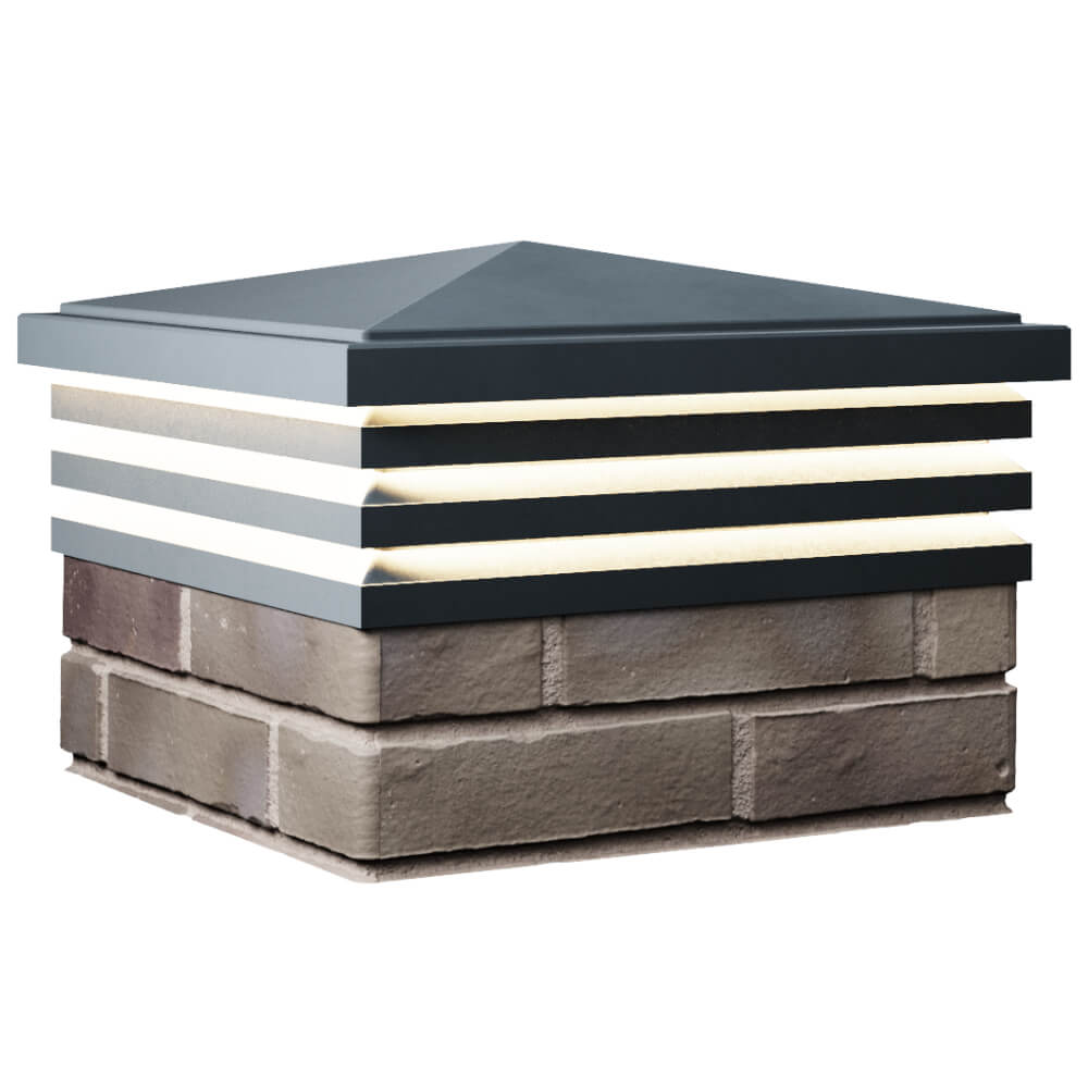 Колпак Zking Бона ХайТек Серый на столб 1.5х1.5 кирпича (385х385мм) с подсветкой в Ишиме фото