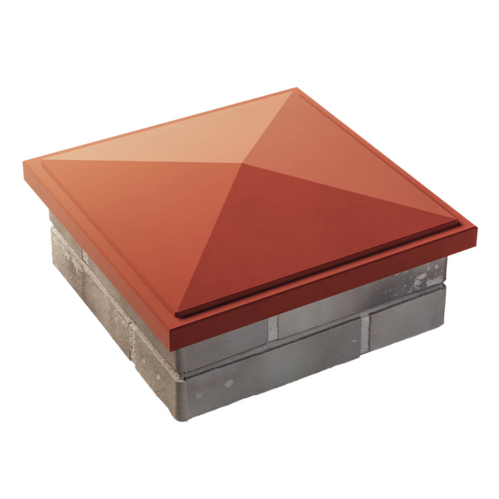 Колпак Zking БонаМоно Красный на столб 1.5х1.5 кирпича (385х385, 400х400мм) в Ишиме фото