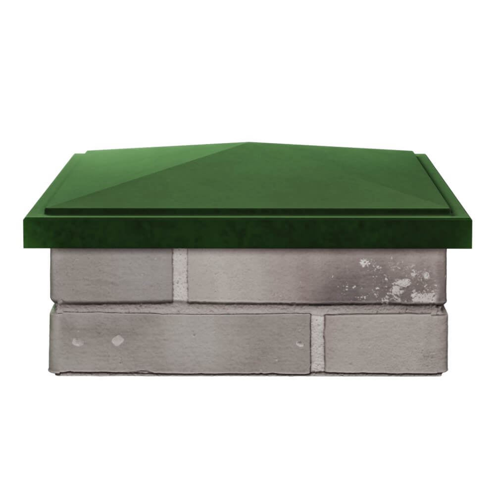 Колпак Zking БонаМоно Зеленый на столб 1.5х1.5 кирпича (385х385, 400х400мм) Ишим фото