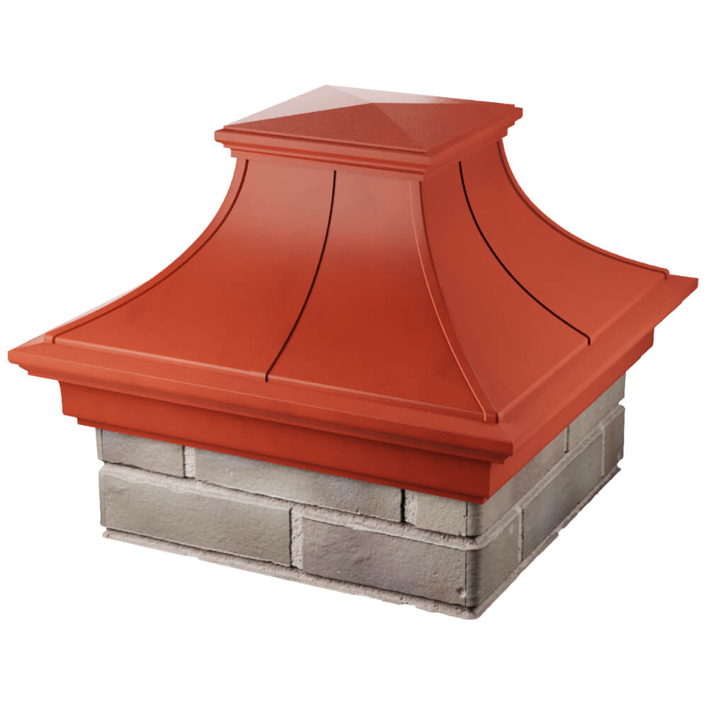 Колпак Zking Монблан Премиум Красный на столб 1.5х1.5 кирпича (385х385мм) в Ишиме фото