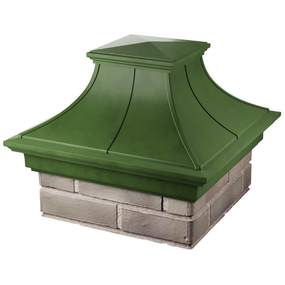 Колпак Zking Монблан Премиум Зеленый на столб 1.5х1.5 кирпича (385х385мм) в Ишиме фото