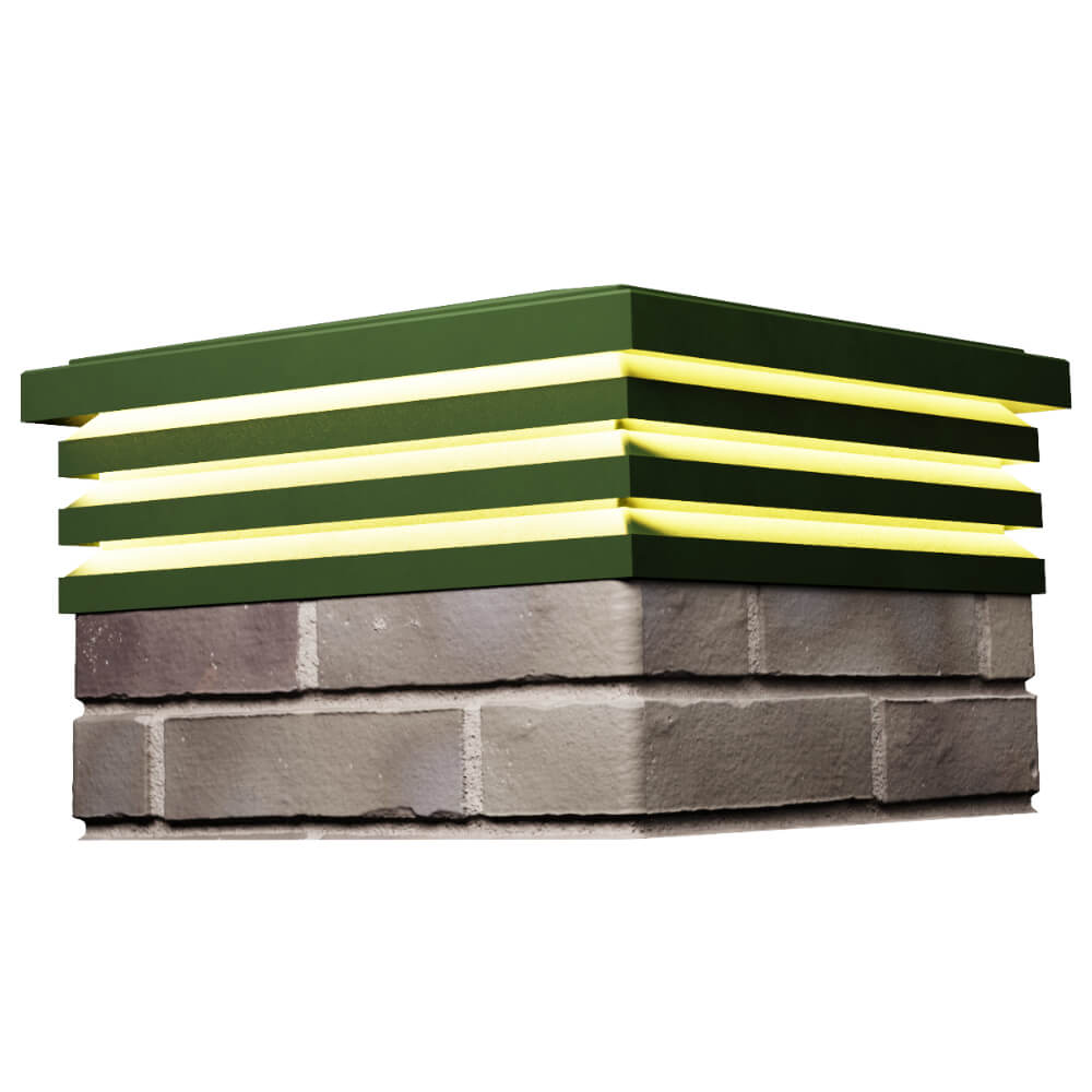 Колпак Zking Бона ХайТек Зеленый на столб 1.5х1.5 кирпича (385х385мм) с подсветкой в Ишиме фото