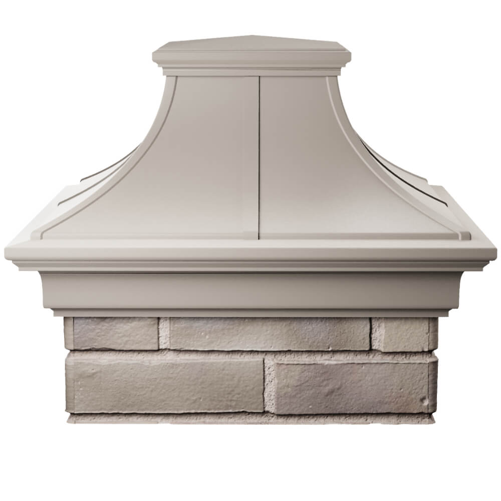 Колпак Zking Монблан Премиум Бежевый на столб 1.5х1.5 кирпича (385х385мм) Ишим фото