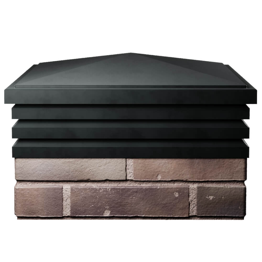 Колпак Zking Бона ХайТек Черный на столб 2х2 кирпича (513х513мм) Ишим фото