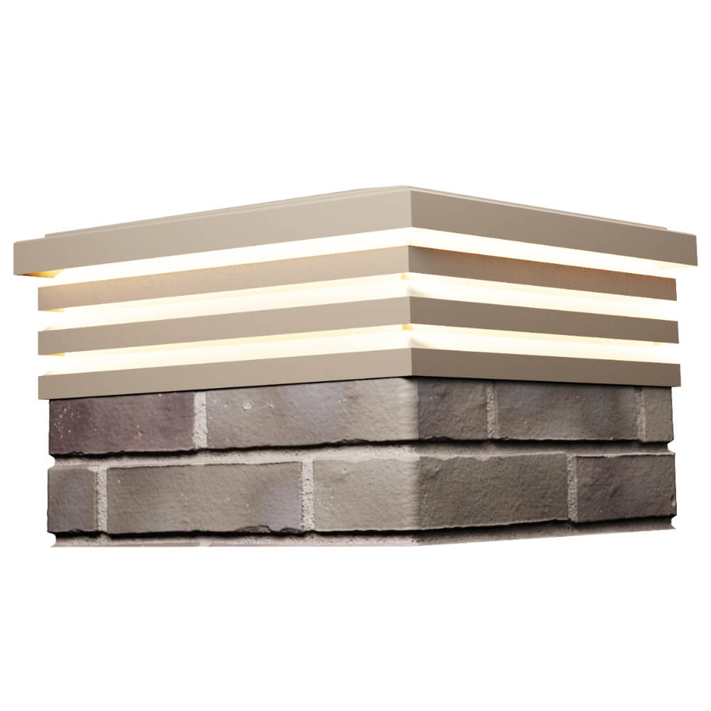 Колпак Zking Бона ХайТек Бежевый на столб 1.5х1.5 кирпича (385х385мм) с подсветкой в Ишиме фото