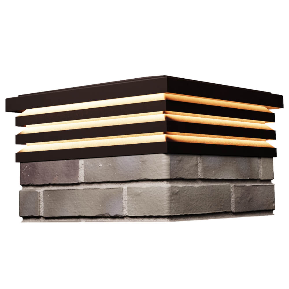 Колпак Zking Бона ХайТек Коричневый на столб 1.5х1.5 кирпича (385х385мм) с подсветкой в Ишиме фото