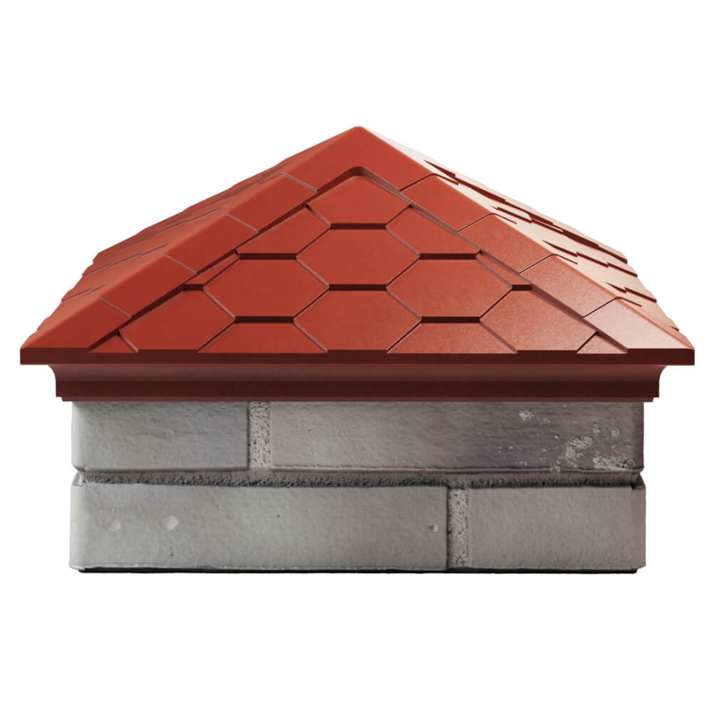 Колпак Zking Эверест Красный на столб 1.5х1.5 кирпича (390х390мм) Ишим фото