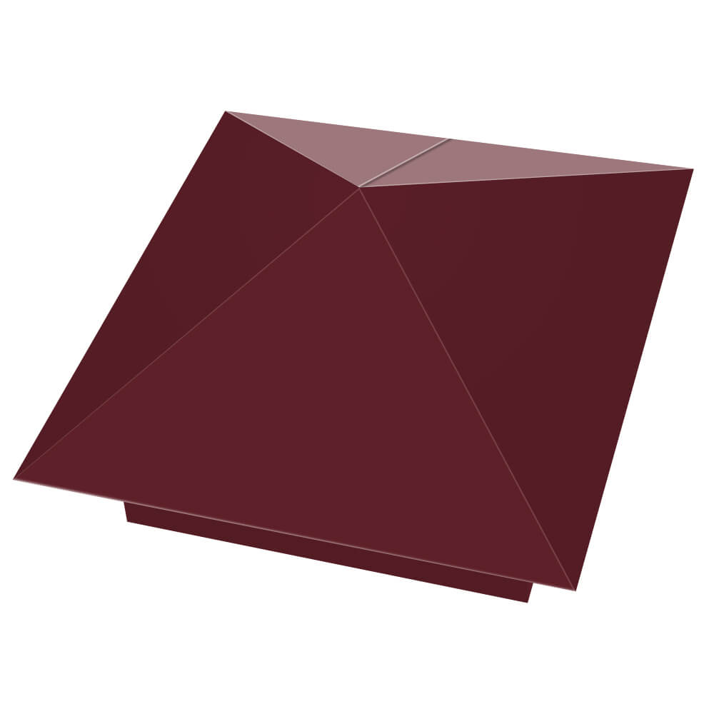 Колпак металлический 390х390мм RAL3005 Красное Вино заборный Ишим фото