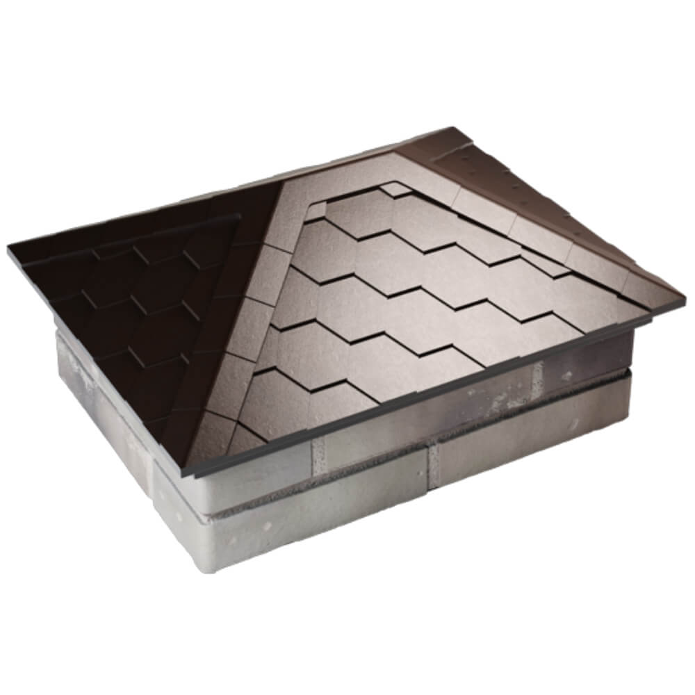 Колпак Zking Эверест Коричневый на столб 2х1.5 кирпича (520х390мм) Ишим фото