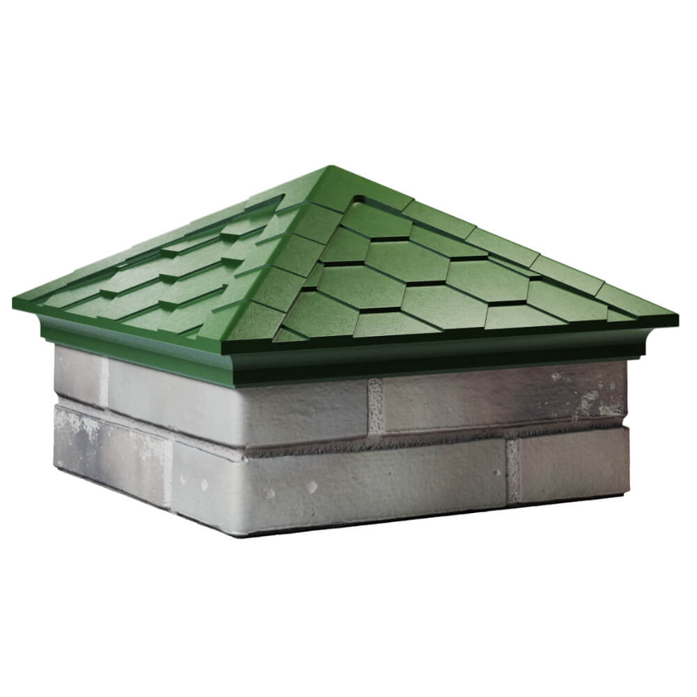 Колпак Zking Эверест Зеленый на столб 1.5х1.5 кирпича (390х390мм) в Ишиме фото