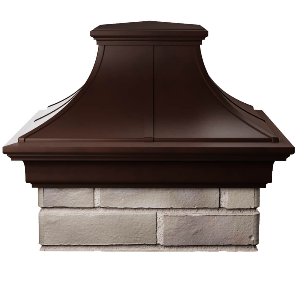 Колпак Zking Монблан Премиум Коричневый на столб 1.5х1.5 кирпича (385х385мм) Ишим фото