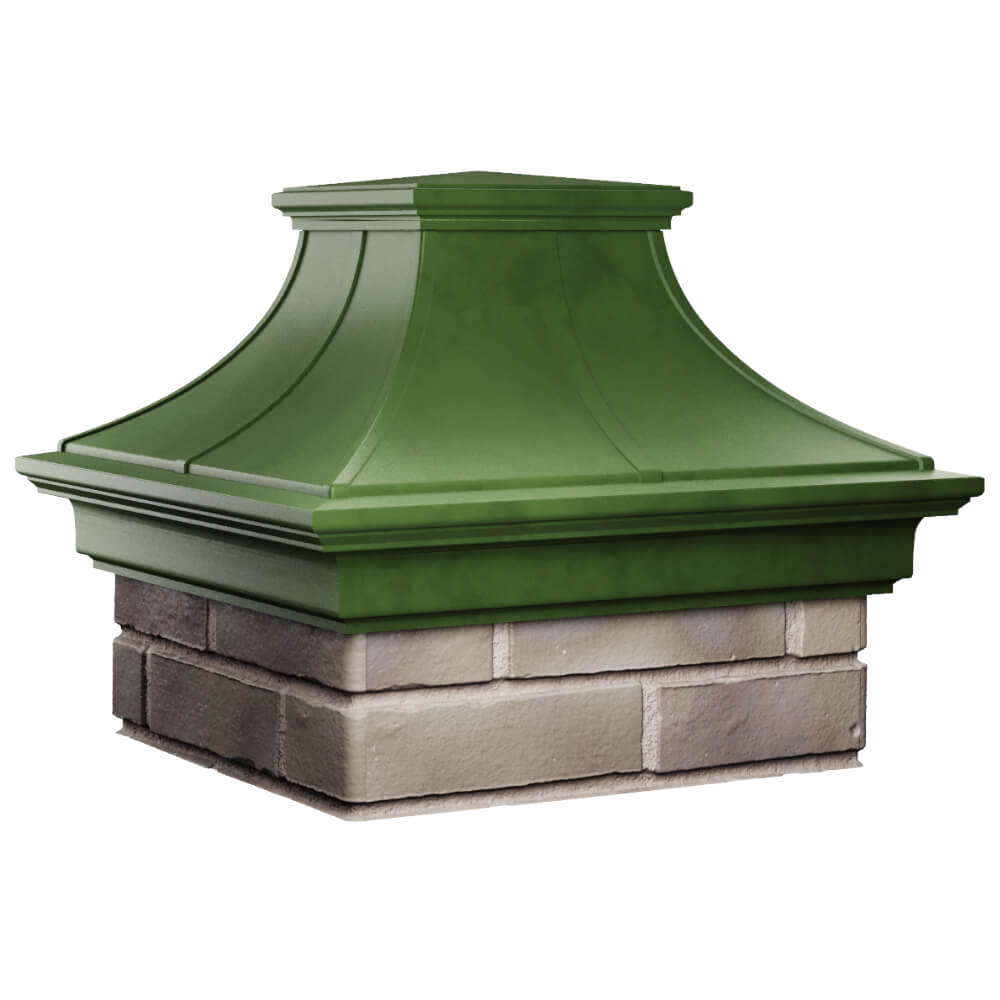 Колпак Zking Монблан Премиум Зеленый на столб 1.5х1.5 кирпича (385х385мм) в Ишиме фото
