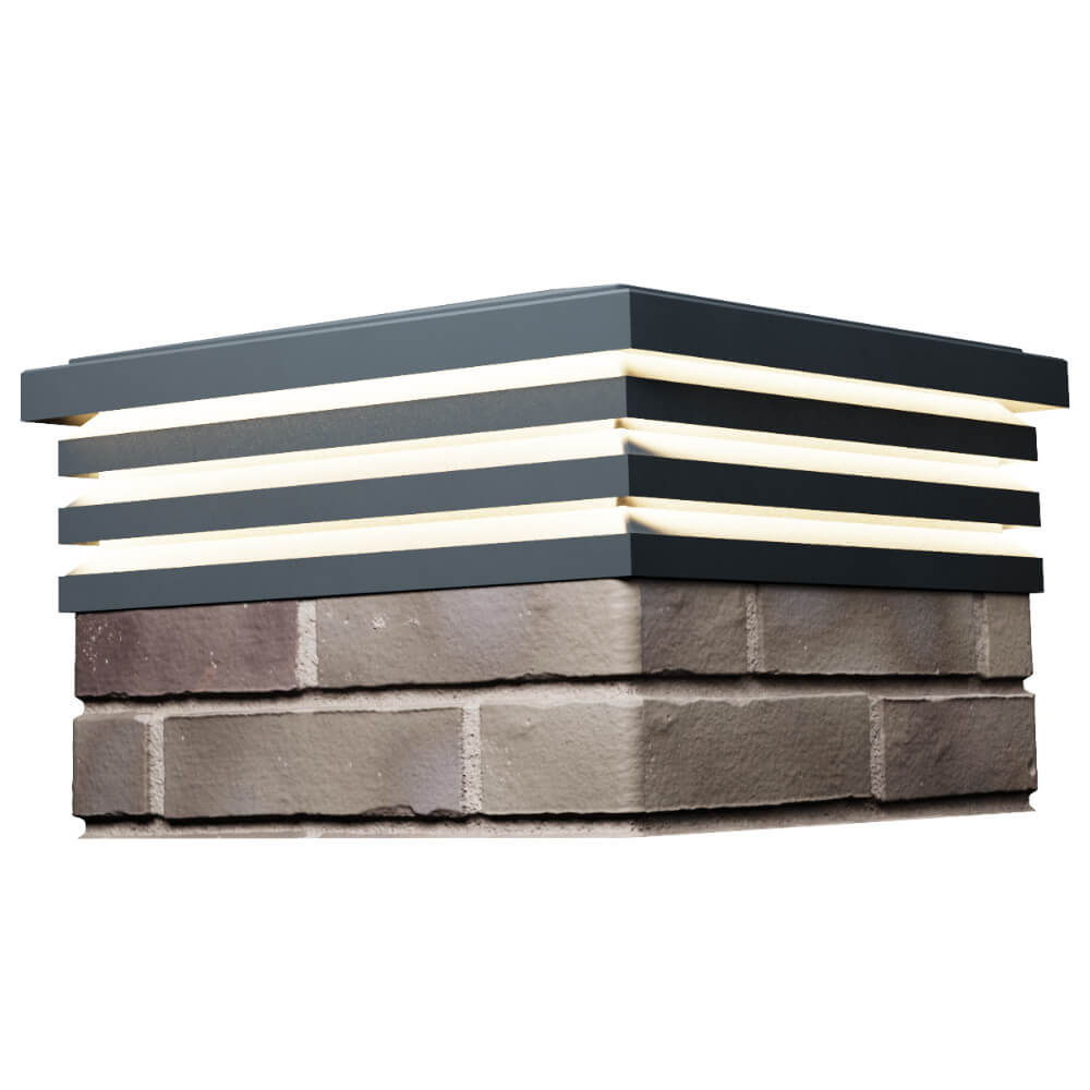 Колпак Zking Бона ХайТек Серый на столб 1.5х1.5 кирпича (385х385мм) с подсветкой в Ишиме фото