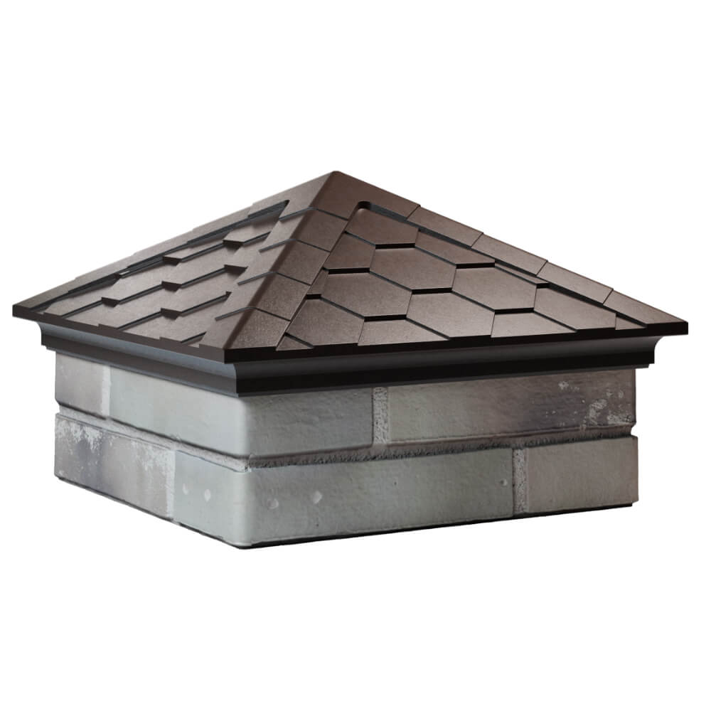 Колпак Zking Эверест Коричневый на столб 1.5х1.5 кирпича (390х390мм) в Ишиме фото