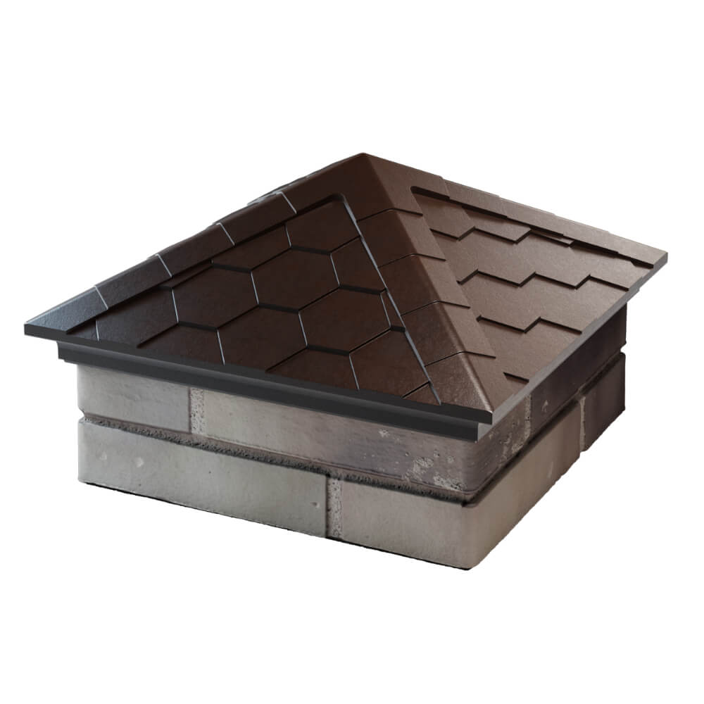 Колпак Zking Эверест Коричневый на столб 1.5х1.5 кирпича (390х390мм) в Ишиме фото